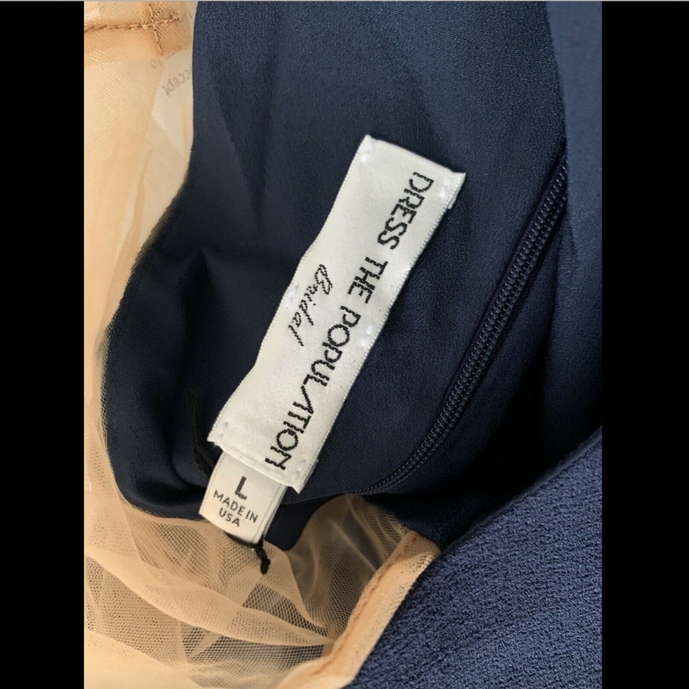 NWT $298 Dress the Population Eve Crepe Mermaid Gown Blue [‎ Large ] - Picture 8 of 8